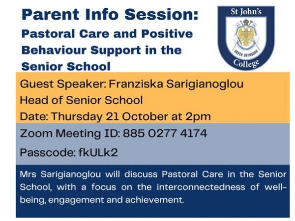 Parent Information Session - Pastoral Care in the Senior School - 3