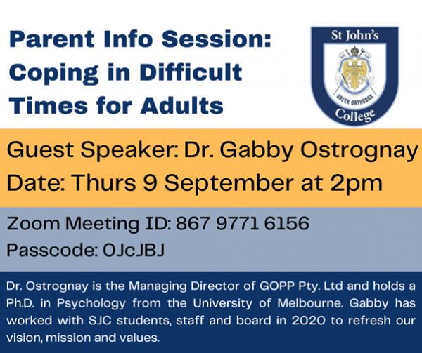 Parent Information Session - Coping in Difficult Times for Adults - 3