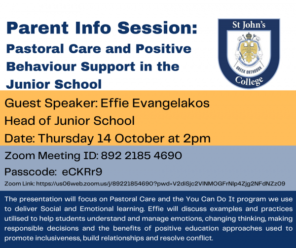 Parent Information Session - Pastoral Care & Positive Support in the Junior School - 3