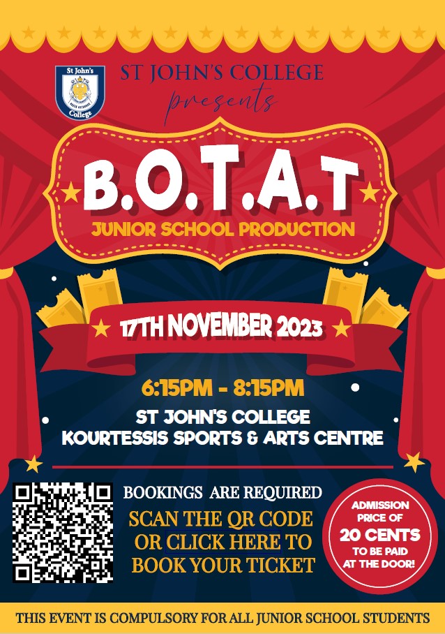 SJC Junior School Production BOTAT - Tickets on Sale Now - 3